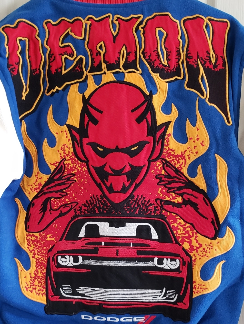 Dodge X Reason Demon SRT Rebel Varsity Jacket Blue NEW Men’s Size Small NWOT - Picture 6 of 12